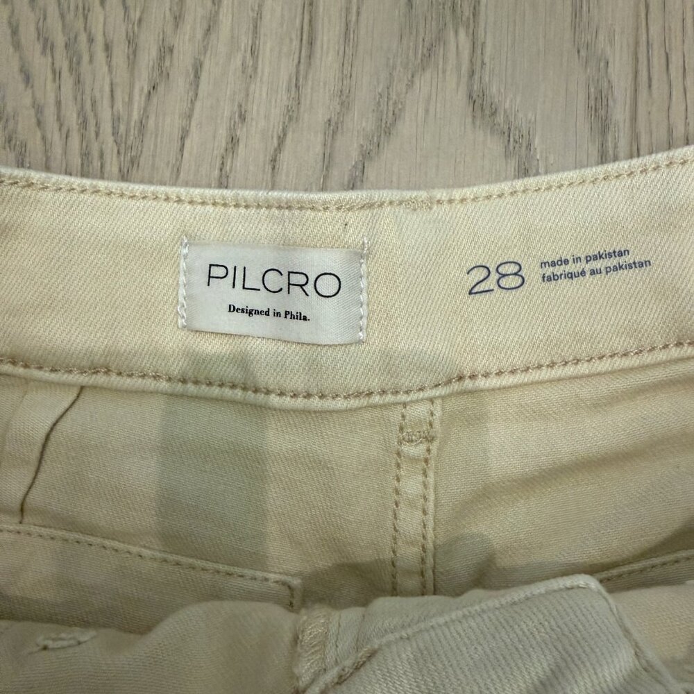 Pilcro, The Wanderer Mid Rise Relaxed-Leg Jean, EUC, Sz 28, off-white color - Picture 4 of 6